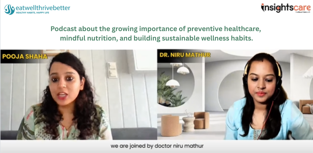 Podcast interview featuring Dr Niru Mathur discussing preventive nutrition and lifestyle medicine