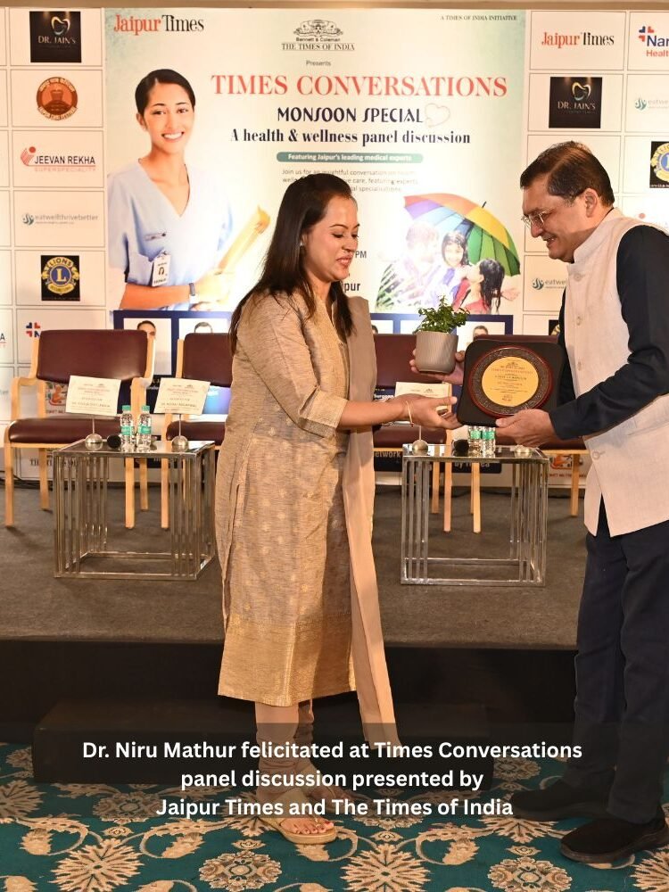 Dr. Niru Mathur felicitated at Times Conversations panel discussion presented by Jaipur Times and The Times of India