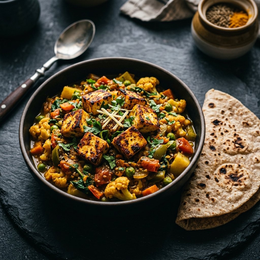 Grilled paneer and sabzi meal application